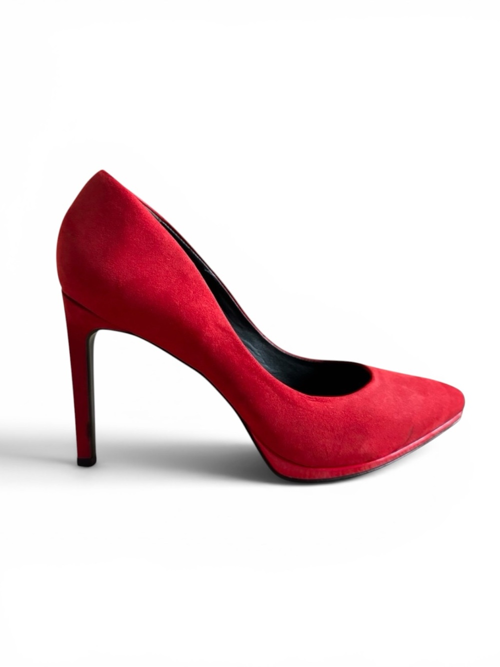 New Aldo Red Suede Pointed Toe Stiletto Pumps Heels Date Night Shoes Party 8